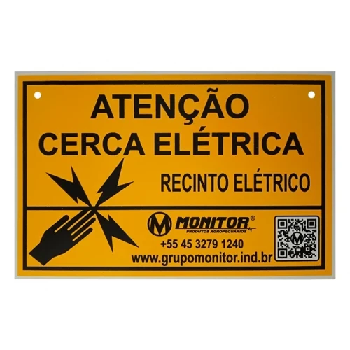 10 Placas Advertência Perigo Cerca Elétrica Monitor