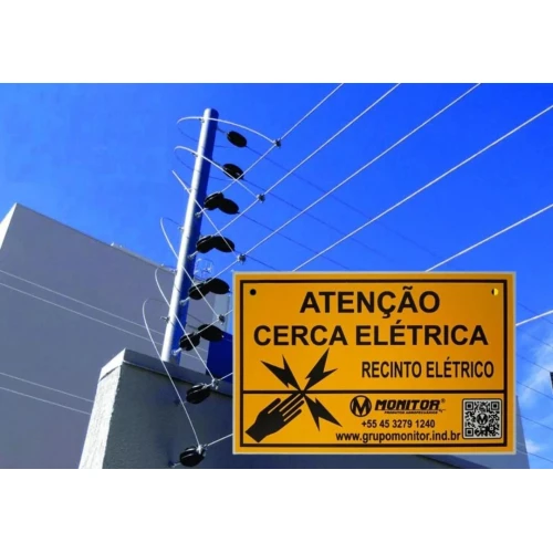 10 Placas Advertência Perigo Cerca Elétrica Monitor