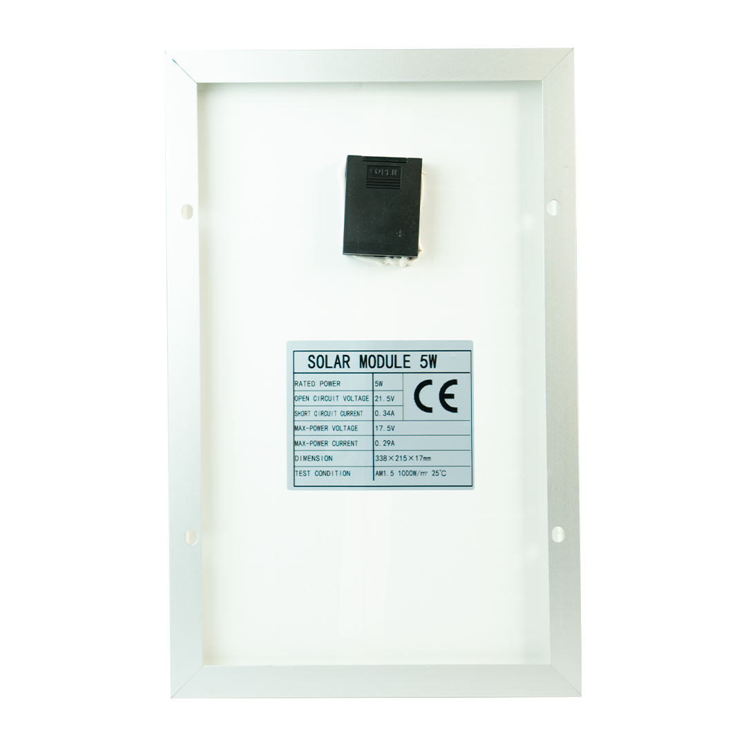 Painel Placa Solar Fotovoltaica 5w Com cabos e Garras P Bat Monitor