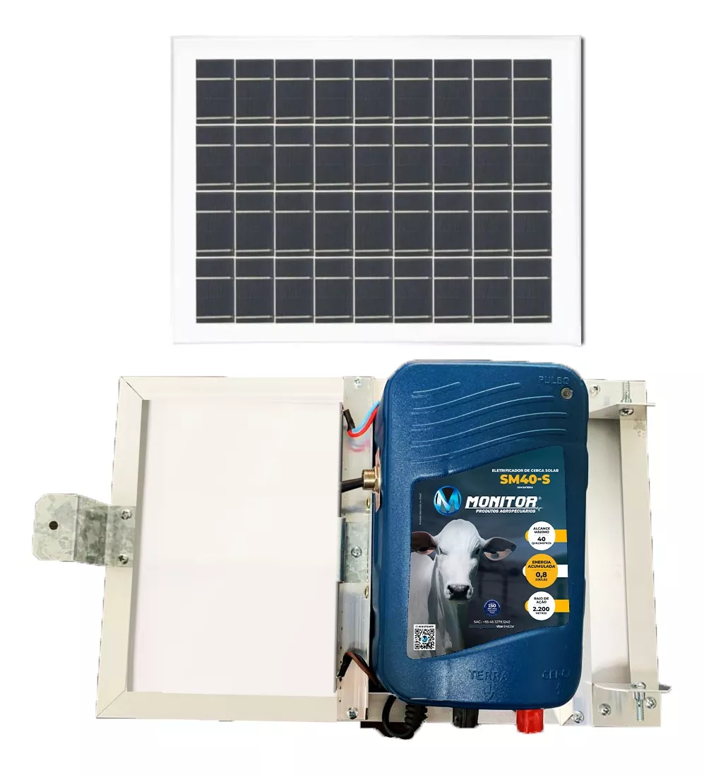 Eletrificador de Cerca Rural Solar SM40-S / 0,8 J / 40 Km